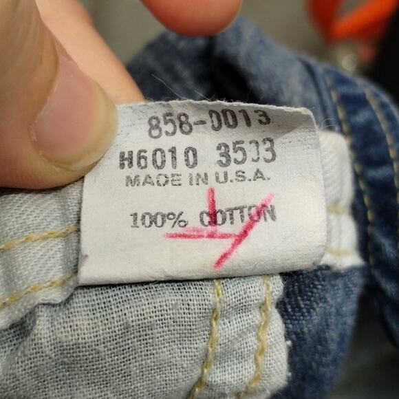 Vintage OshKosh B'Gosh Size 6-9 Mo Made in USA Baby Blue Denim Jean Overalls - Picture 7 of 7